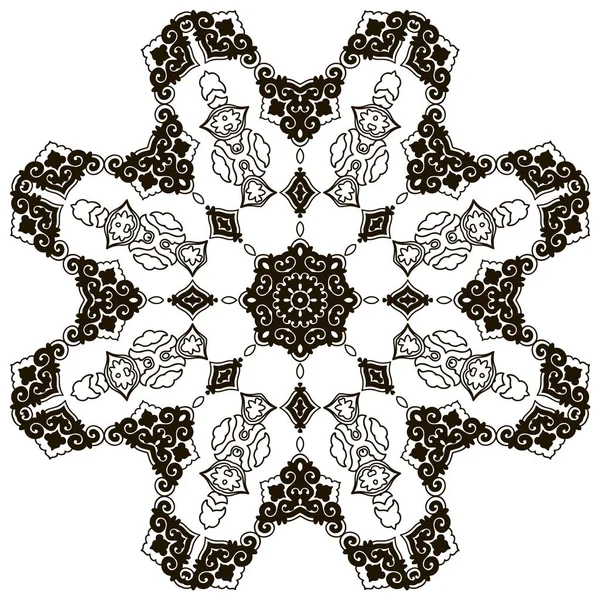 Красива чорно-біла мандала — стоковий вектор