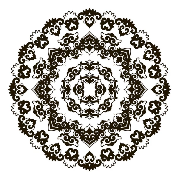 Magnifique mandala noir et blanc — Image vectorielle