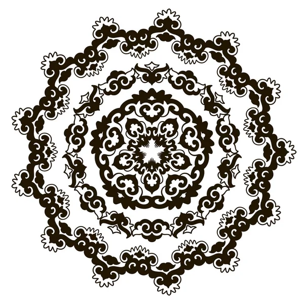 Gyönyörű fekete-fehér mandala — Stock Vector