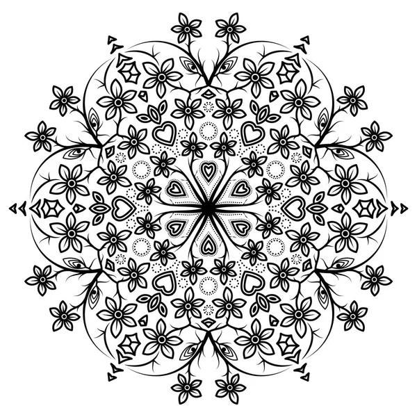 Hermoso mandala blanco y negro — Archivo Imágenes Vectoriales