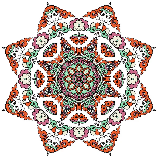 Magnifique mandala. Modèle ornemental rond . — Image vectorielle