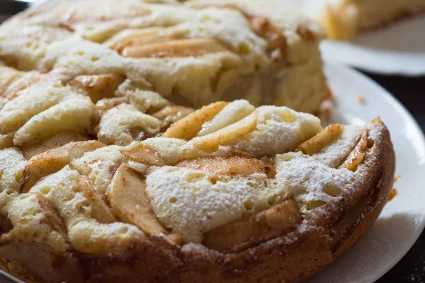 Apple charlotte taart closeup — Stockfoto