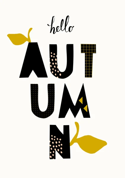 Typographic Autumn Design — Stock Vector