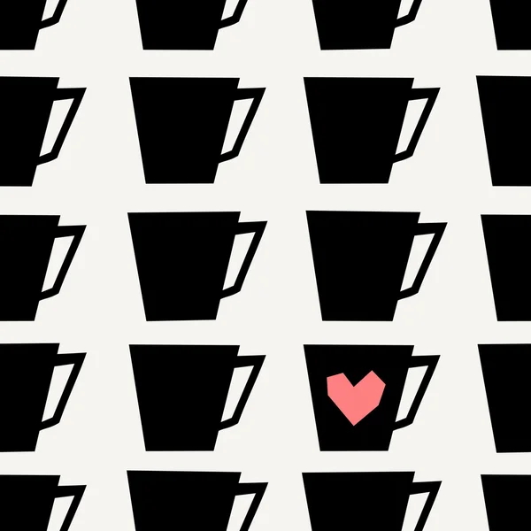 Seamless Coffee Cups Pattern — Stock Vector
