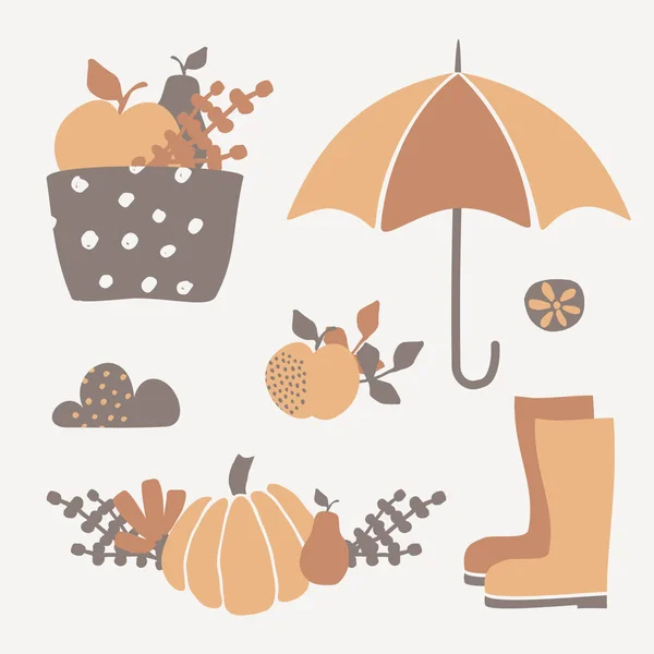 Herfst ontwerpset elementen — Stockvector