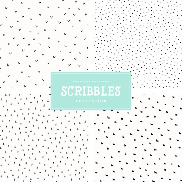 Scribbles Patterns Collection — Stock Vector