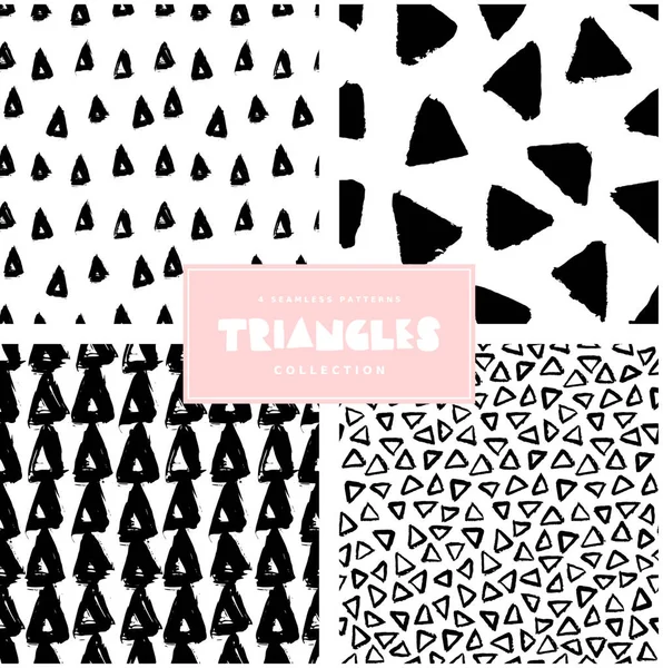 Triangles Patterns Collection — Stock Vector