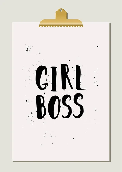 Girl Boss Poster — Stock Vector