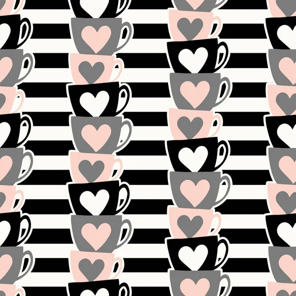 Schattig cups patroon — Stockvector