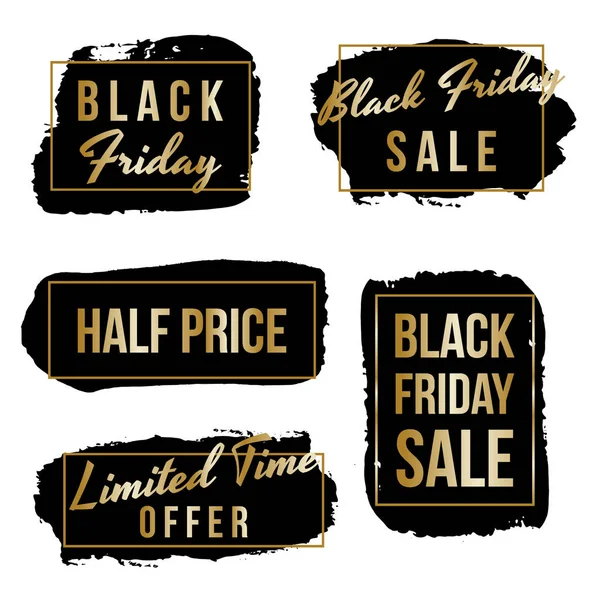 Instellen van zwarte vrijdag verkoop banners — Stockvector