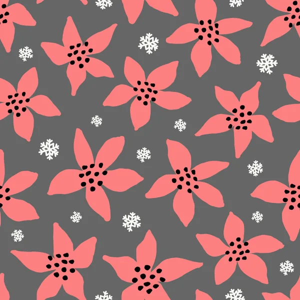 Naadloze patroon met Poinsettia — Stockvector