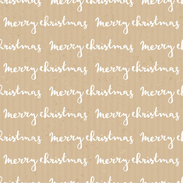 Muster mit handgezeichnetem Weihnachtstext — Stockvektor