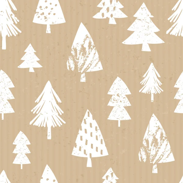 无缝重复模式与圣诞树 — 图库矢量图片