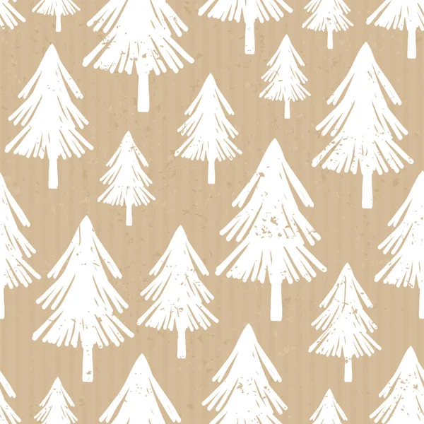 Modèle de répétition sans couture avec des arbres de Noël — Image vectorielle