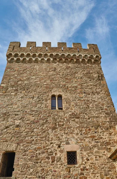 Zdi Věže Starobylou Pevnost Genoese Krymu — Stock fotografie