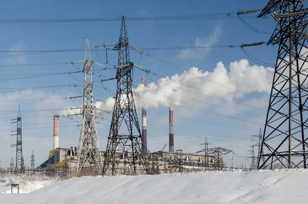 Central térmica de Zmievskaya. A empresa Centrenergo. Khark... — Fotografia de Stock