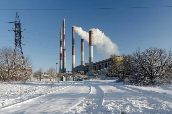 Zmievskaya hőerőmű. A társaság Centrenergo. Khark Jogdíjmentes Stock Képek