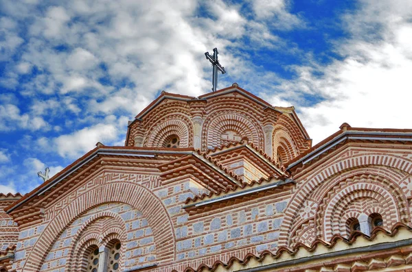 Iglesia Ortodoxa San Pantelejmon - Plaoshnik en Ohrid, Macedonia — Foto de Stock