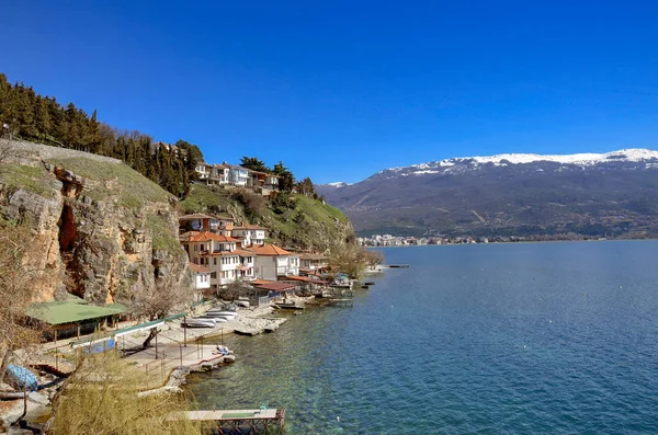 Ohrid com o Lago Ohrid, Macedónia — Fotografia de Stock