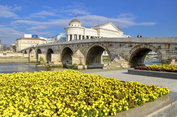 Stone Bridge - Skopje, Makedónia — Stock Fotó