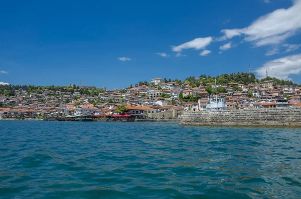 Ohrid Mazedonien Alte Stadt Mit See — Stockfoto