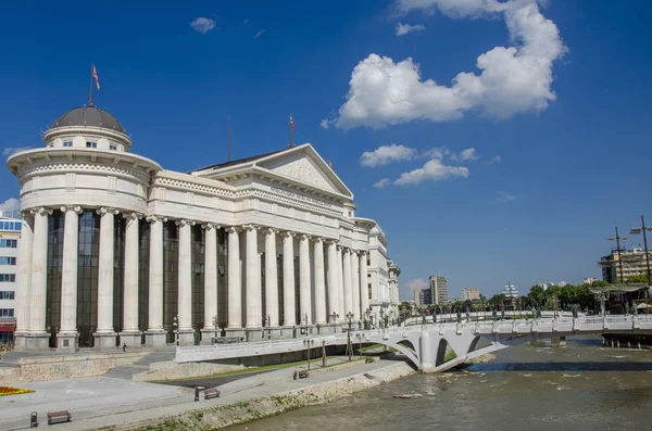 Skopje Makedonie Fontána Centru Města — Stock fotografie