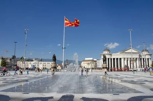 Centrum Města Skopje Makedonie — Stock fotografie