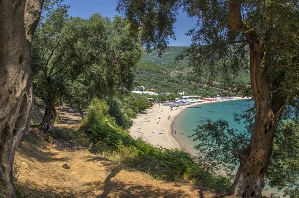 Playa de Lichnos - Mar Jónico - Parga, Preveza, Epiro, Grecia —  Fotos de Stock