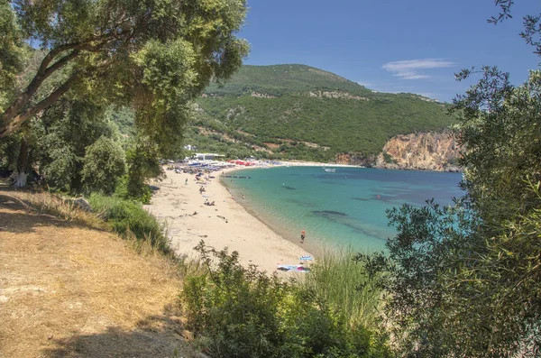 Summer Scene - Greece - Parga - Lichnos Beach - Ionian Sea — Stock Photo, Image