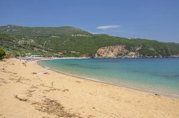 ฉากชายหาด หาด Lichnos ทะเล Ionian Parga — ภาพถ่ายสต็อก
