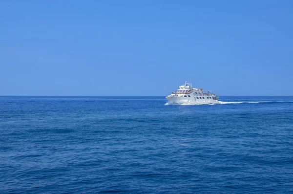 Ship Cruising Blue Sea Stock Picture