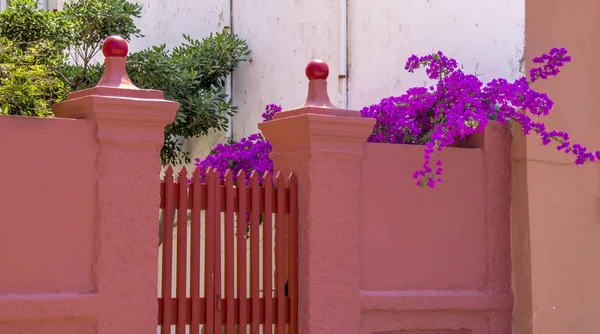 Colorful yard entrance door at Paxos Island Greece