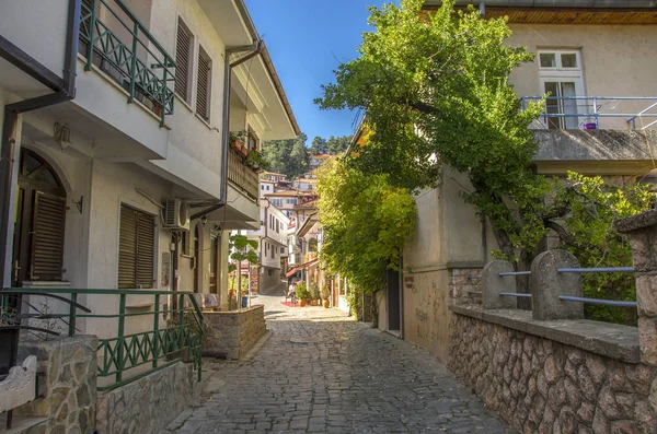 Ohrid, Macedonia - calle en el casco antiguo — Foto de Stock