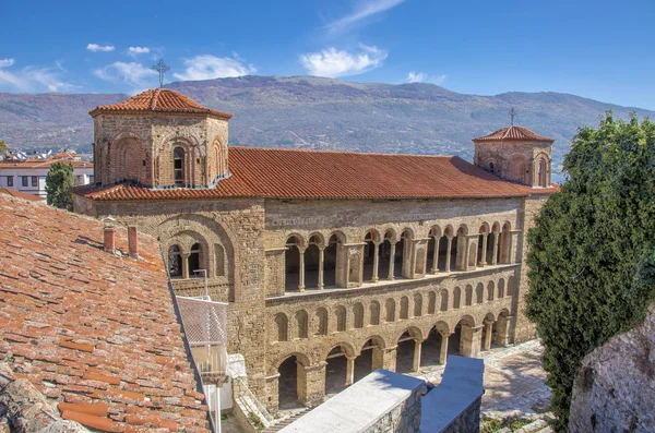 Ohrid, Makedonien - den gamle byzantinske kirke - St. Sophia - Stock-foto