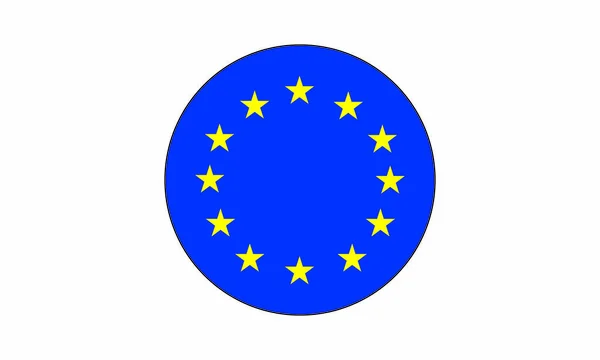 Pictograma - Projeto liso do círculo da bandeira de Europa - Objeto, Símbolo, Ícone — Fotografia de Stock