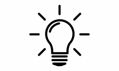Piktogram - ampul, fikir, ampul, lamba, elektrik ampul - nesne, simge, sembol