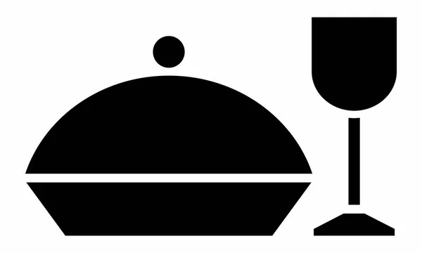 Piktogram - menü, étkező, büfé, Cloche, étkezési - objektum, ikon, szimbólum — Stock Fotó