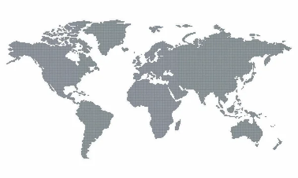 Piktogram - világ térképe, pontok, kör, finom - objektum, ikon, szimbólum — Stock Fotó