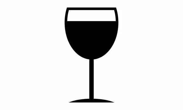 Piktogram - sklenice na víno, bílé víno - objekt, ikona, Symbol — Stock fotografie