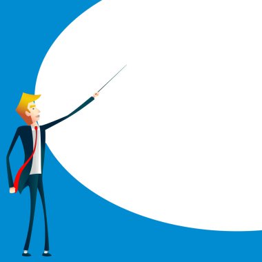 boş metin kabarcık ile sunulması iş adamı. iş kavramı