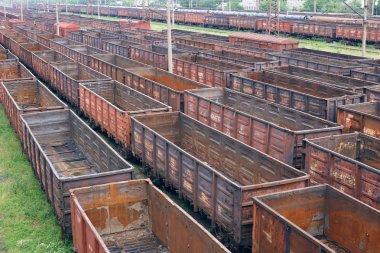 birçok kargo tren wagonsmany kargo retro tren küçük yük arabalar