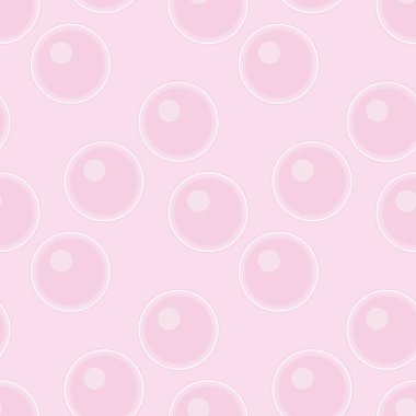 Pembe şeffaf sabun veya su kabarcıkları ile Seamless modeli. Vektör duvar kağıdı ile deniz, akvaryum, okyanus gazlı parıldıyor. Efervesan içki arka plan