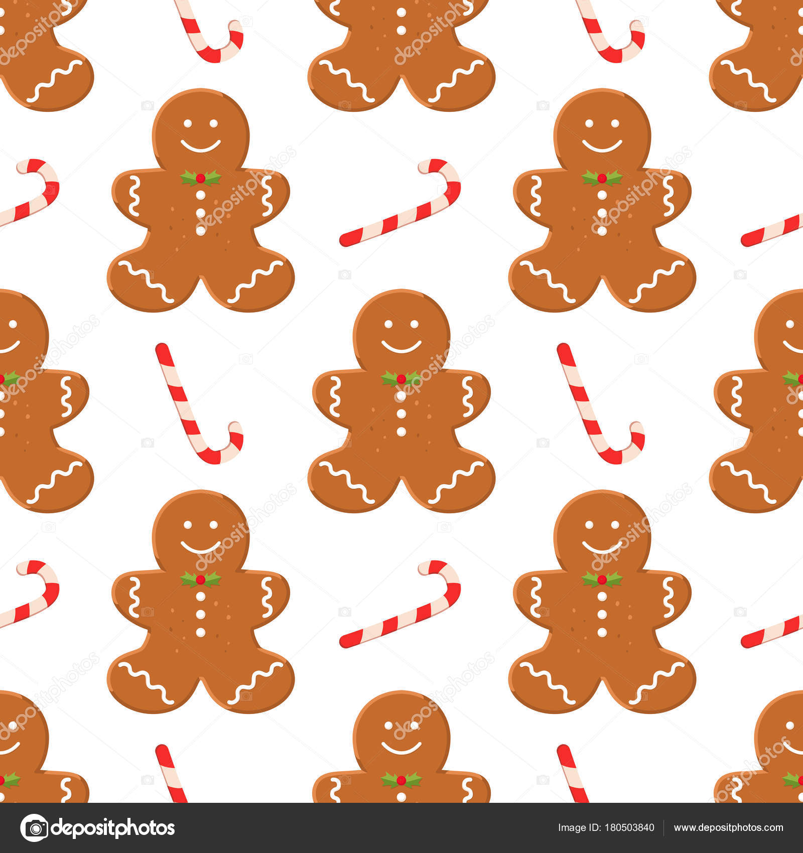 Seamless Pattern Traditional Christmas Homemade Gingerbread Man Cookies  Candy White Stock Vector by ©zuper_electracat 180503840