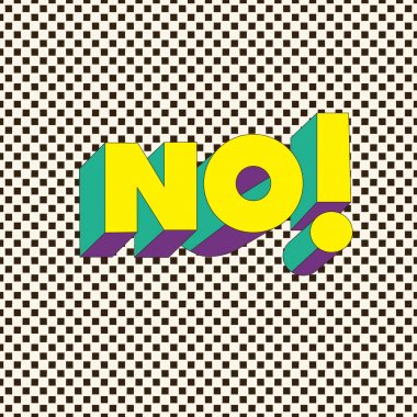Hayır! -Yazı ile tipografi kartı. Vektör çizim. Minimalist poster
