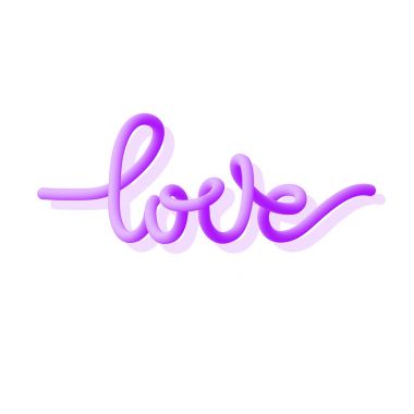 3D degrade trendy işareti ve gölge. Kaligrafi metin aşk. Stil vektör çizim. Poster, afiş, t-shirt baskı, kart, el ilanı, zemin, duvar kağıdı, davet için tasarım konsepti-ebilmek var olmak kullanılmış