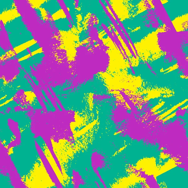 Абстрактно Нарисованный Вручную Симпатичный Фон Зеленого Розового Желтого Цветов Бесшовный — стоковый вектор