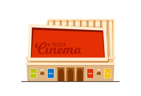 Moderno Cinema Theater Illustrazione — Vettoriale Stock
