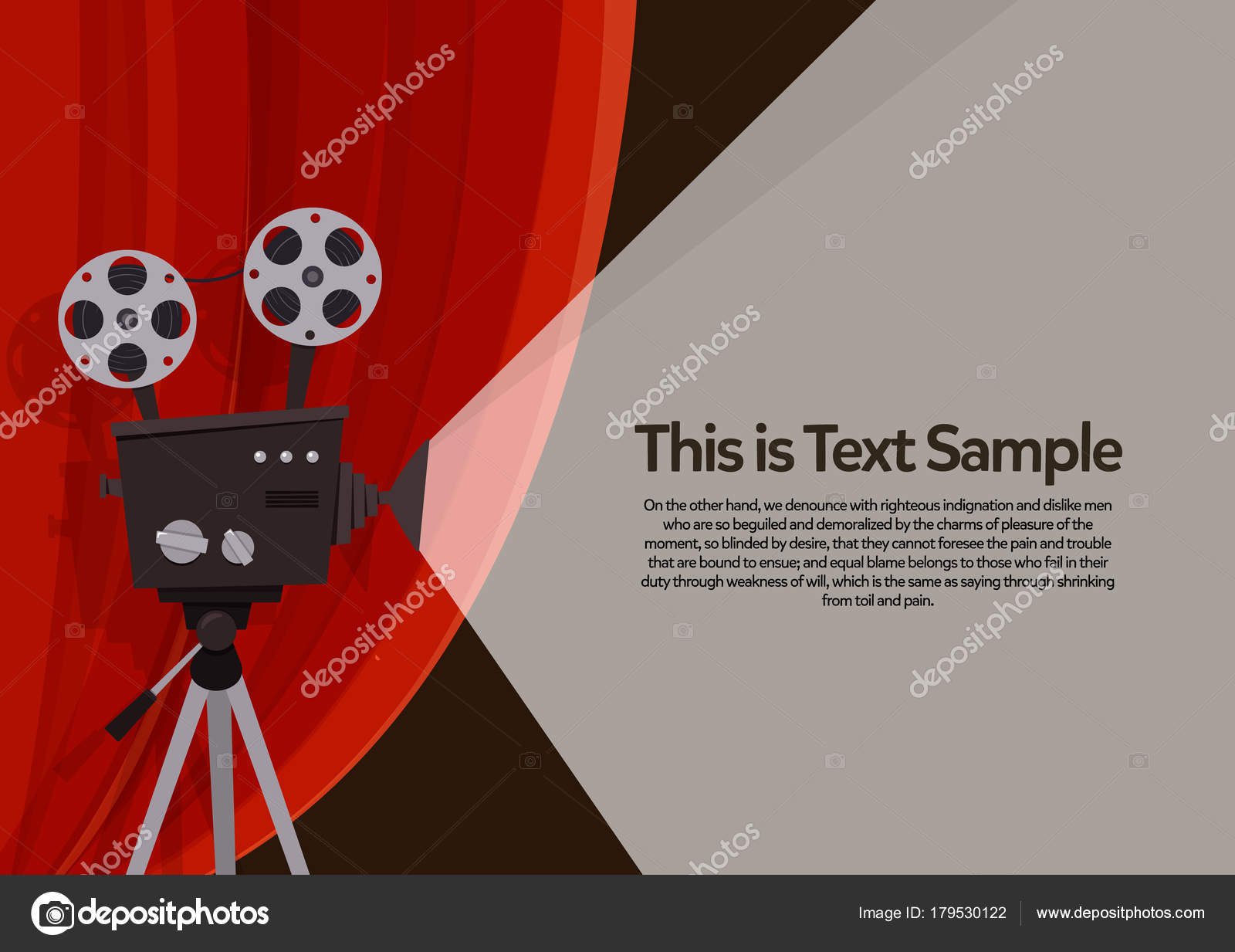 Флайер Кинотеатра Movie Project Retro Векторное Изображение.