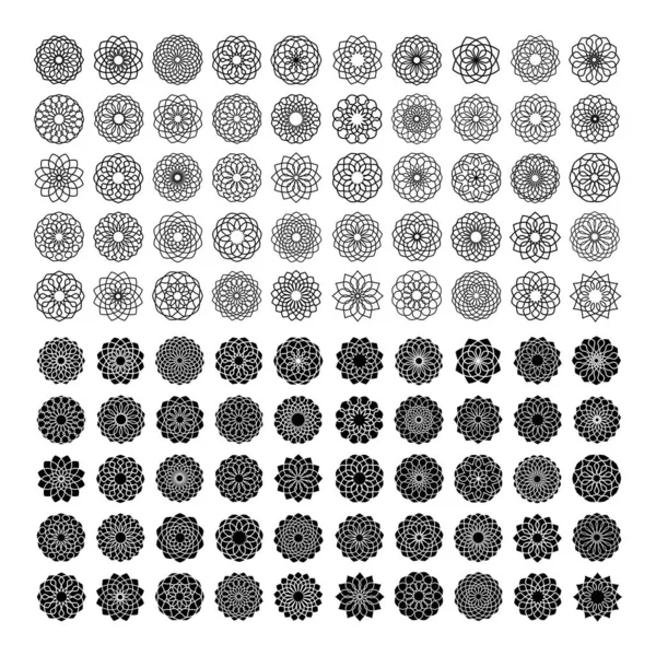 Ensemble Cercle Abstrait Ornement Logo Conception Vectoriel Modèle — Image vectorielle