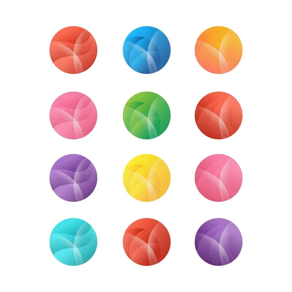 抽象的な光沢のある円のロゴデザインベクターテンプレート — ストックベクタ